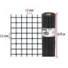 44993 - Rollo de 30 m x 0.75m malla mosquitera fibra de vidrio negra