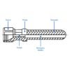 450143 45014 - Manguera para gas, PVC amarilla, 3/8" flare,5 m, FOSET