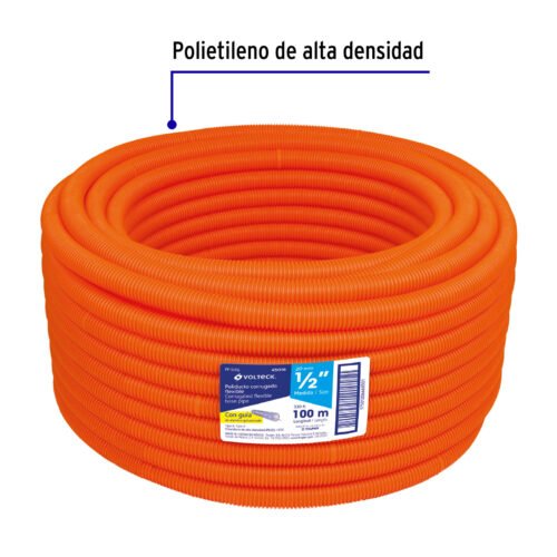 450161 45016 - Metro de poliducto 1/2" corrugado flex. c/guĂa, rollo 100 m