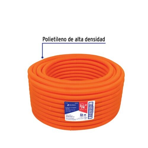 45019 - Metro de poliducto 3/4" corrugado flex. s/guía, rollo 50 m