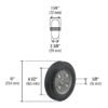 45035 - Rueda de hule sólido 10" para diablo, doble balero, Pretul