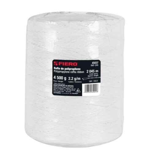 450372 45037 - Rollo de rafia de 2045 m color blanco calibre 2.2 g/m