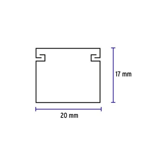 45041 - Canaleta de 1 vía 17 x 20 mm, con adhesivo, VOLTECK