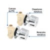 450461 45046 - Juego de 2 llaves de empotrar CPVC 1/2" con maneral, FOSET