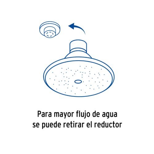 450583 45058 - Regadera redonda 3" brazo y chapetón de acero, Foset Aqua