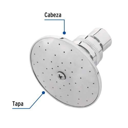 45059 - Regadera redonda metálica 3" sin brazo, Foset Aqua
