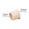45063 - Reducción bushing de CPVC, 1" x 1/2", Foset