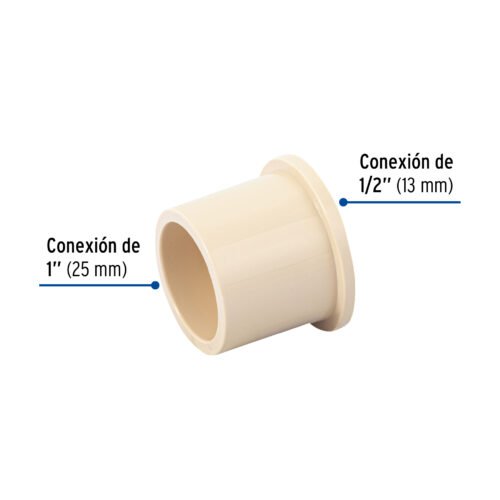 45063 - Reducción bushing de CPVC, 1" x 1/2", Foset