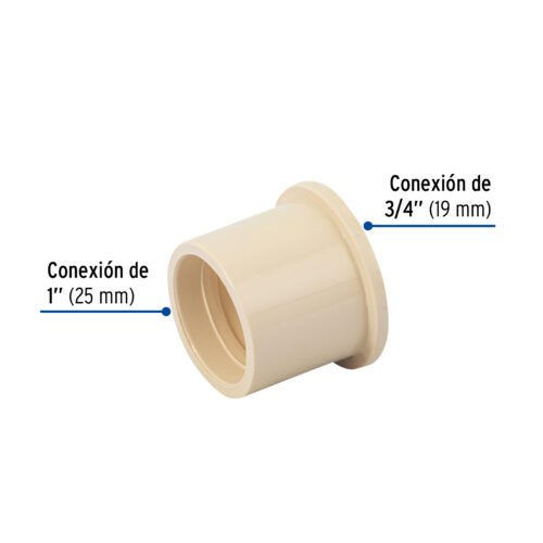 45064 - Reducción bushing de CPVC, 1" X 3/4", Foset