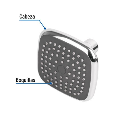 45066 - Regadera cuadrada de ABS 3-3/4" sin brazo, Foset Basic