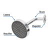 450674 45067 - Regadera redonda 4-1/4" brazo y chapetón de acero, Basic