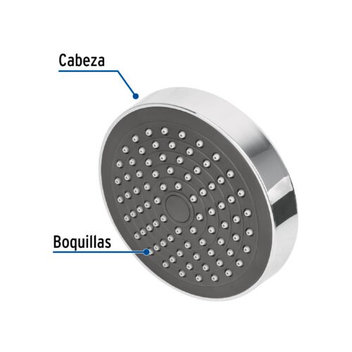 45068 - Regadera redonda de ABS 4-1/4" sin brazo, Foset Basic