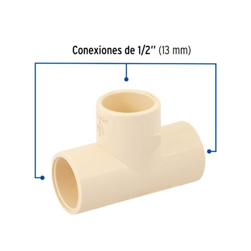 45069 - Tee sencilla de CPVC de 1/2", FOSET