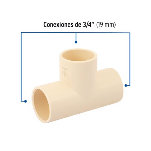 45070 - Tee sencilla de CPVC de 3/4", FOSET