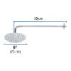 45075 - Regadera plato redondo 8" con brazo, cromo, FOSET RIVIERA