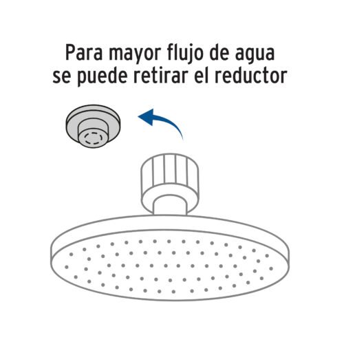 45079 - Regadera plato redondo 12" con brazo, cromo, FOSET RIVIERA