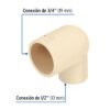 45085 45085 - Codo reducción 90° de CPVC de 3/4" x 1/2", FOSET