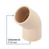 45088 - Codo 45° de CPVC de 1", Foset