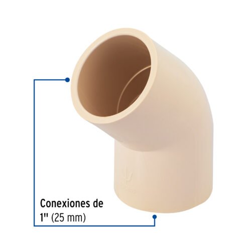 45088 - Codo 45° de CPVC de 1", Foset