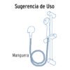 45096 - Manguera lisa para regadera, manual, cromada, Foset Riviera
