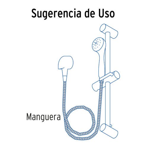 45096 - Manguera lisa para regadera, manual, cromada, Foset Riviera
