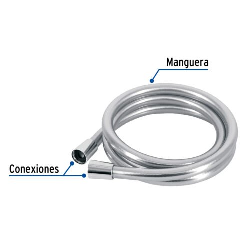 45096 - Manguera lisa para regadera, manual, cromada, Foset Riviera