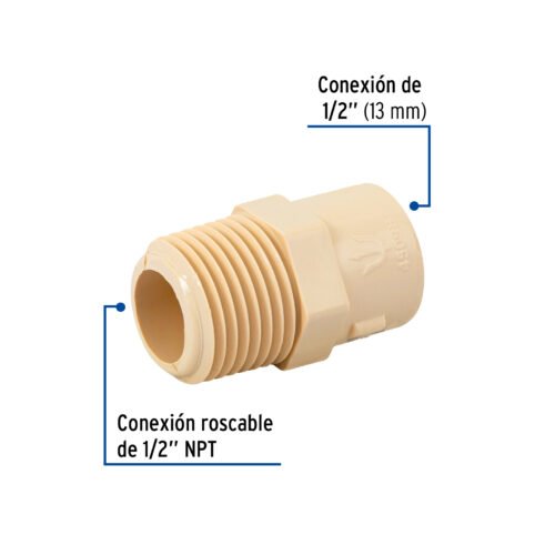 45098 45098 - Conector macho de CPVC 1/2", Foset