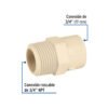 45099 45099 - Conector macho de CPVC 3/4", Foset