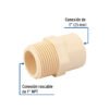45100 45100 - Conector macho de CPVC 1", Foset