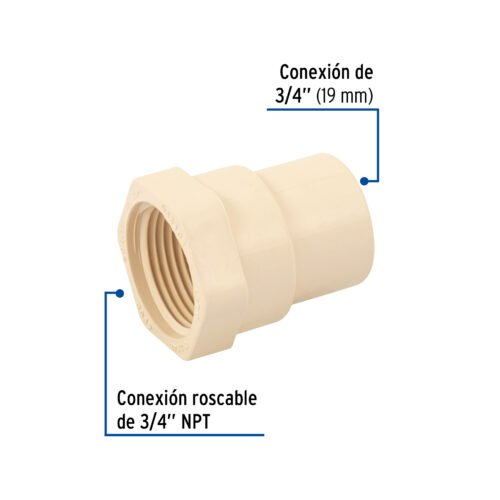 45102 45102 - Conector hembra de CPVC 3/4", Foset