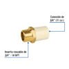 45105 45105 - Adaptador macho de CPVC 3/4" con inserto de latón, FOSET