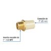45106 - Adaptador macho de CPVC 1" con inserto de latón, FOSET
