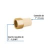 45109 - Adaptador hembra de CPVC 1" con inserto de latón, FOSET