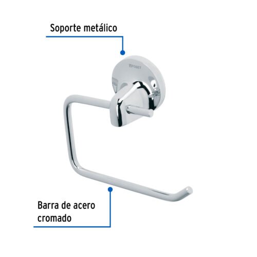 451641 45164 - Portarrollo con soporte y barra metálicos, Foset Aqua Aqua