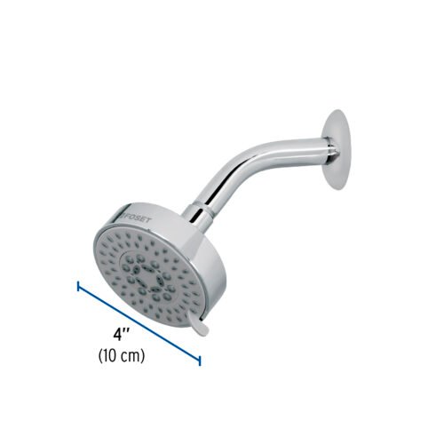 451672 45167 - Regadera cromo 4"con 5 funciones, con brazo, Foset Element