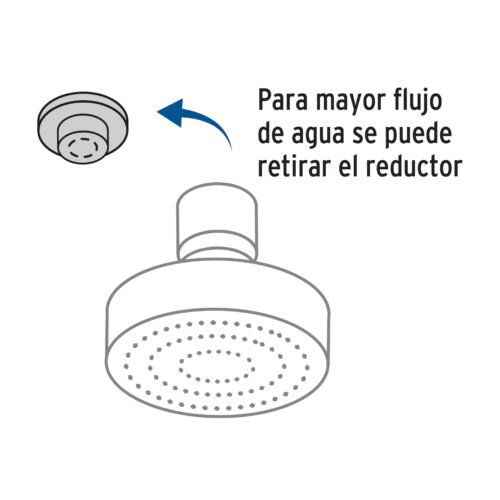 45169 - Regadera cromo 4"con 5 funciones, sin brazo, Foset Element