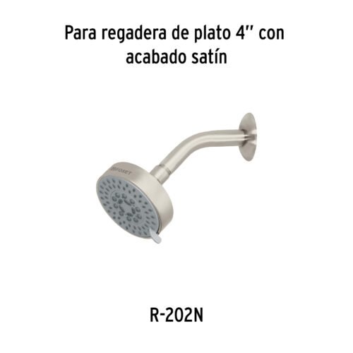 45170 - Regadera satín 4"con 5 funciones, sin brazo, Foset Element