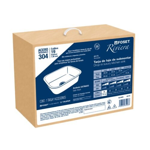 45175 - Tarja de submontar 59 x 45 x 23 cm, FOSET RIVIERA