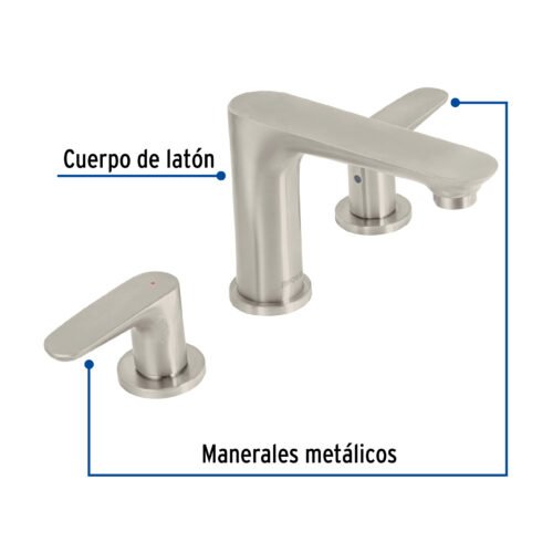 451771 45177 - Mezcladora lavabo taladros separados, satín, FOSET RIVIERA