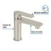 45179 - Monomando corto para lavabo, satín, FOSET RIVIERA