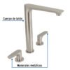 451811 45181 - Mezcladora cuello alto para fregadero, satín, FOSET RIVIERA
