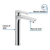 451911 45191 - Monomando alto para lavabo, cromo, FOSET RIVIERA