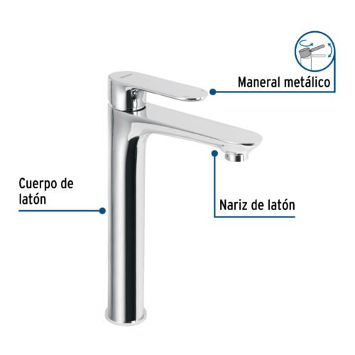 451911 45191 - Monomando alto para lavabo, cromo, FOSET RIVIERA