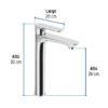 451912 45191 - Monomando alto para lavabo, cromo, FOSET RIVIERA
