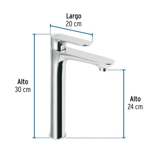 451912 45191 - Monomando alto para lavabo, cromo, FOSET RIVIERA