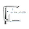 45193 - Monomando cuello alto para fregadero, cromo, FOSET RIVIERA