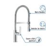 45195 - Monomando nariz flexible para fregadero, cromo,FOSET RIVIERA