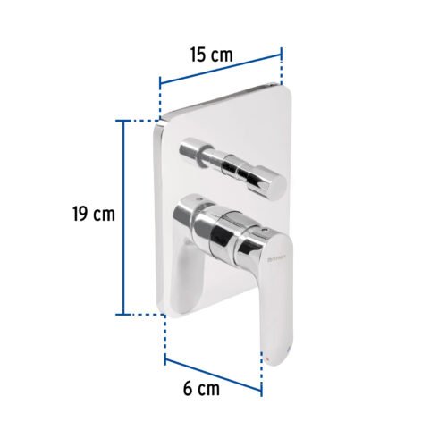 45196 - Monomando para regadera con desviador, cromo, RIVIERA
