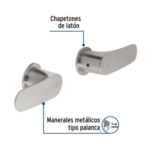 45202 - Juego de manerales de palanca para regadera, satín, Riviera