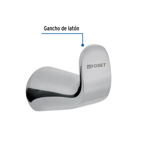 452041 45204 - Gancho sencillo de latón acabado cromo para toalla, Riviera